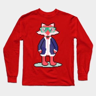 Vibrant Vulpes: Pixel Art Design for Casual Wear Long Sleeve T-Shirt